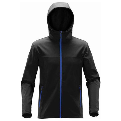 Black-Azure - Front - Stormtech Mens Orbiter Hooded Soft Shell Jacket