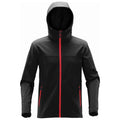 Black-Bright Red - Front - Stormtech Mens Orbiter Hooded Soft Shell Jacket