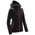 Black-Bright Red - Back - Stormtech Womens-Ladies Orbiter Hooded Soft Shell Jacket