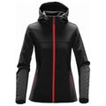 Black-Bright Red - Front - Stormtech Womens-Ladies Orbiter Hooded Soft Shell Jacket