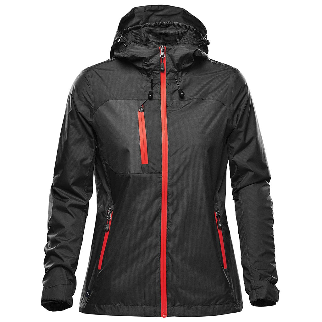 Black-Bright Red - Front - Stormtech Womens-Ladies Olympia Soft Shell Jacket