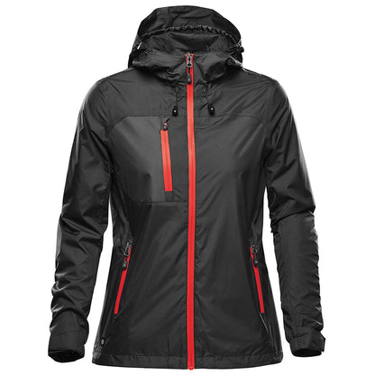 Black-Bright Red - Front - Stormtech Womens-Ladies Olympia Soft Shell Jacket
