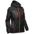 Black-Bright Red - Back - Stormtech Womens-Ladies Olympia Soft Shell Jacket