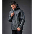 Charcoal - Back - Stormtech Mens Epsilon 2 Twill Hooded Soft Shell Jacket