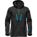 Black-Electric Blue - Front - Stormtech Mens Patrol Hooded Soft Shell Jacket