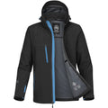 Black-Electric Blue - Back - Stormtech Mens Patrol Hooded Soft Shell Jacket