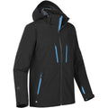 Black-Electric Blue - Side - Stormtech Mens Patrol Hooded Soft Shell Jacket