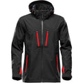 Black-Bright Red - Front - Stormtech Mens Patrol Hooded Soft Shell Jacket