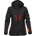 Black-Bright Red - Front - Stormtech Womens-Ladies Patrol Hooded Soft Shell Jacket