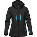 Black-Electric Blue - Front - Stormtech Womens-Ladies Patrol Hooded Soft Shell Jacket