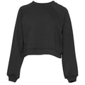 Dark Grey Heather - Front - Bella + Canvas Womens-Ladies Raglan Crop Sweatshirt