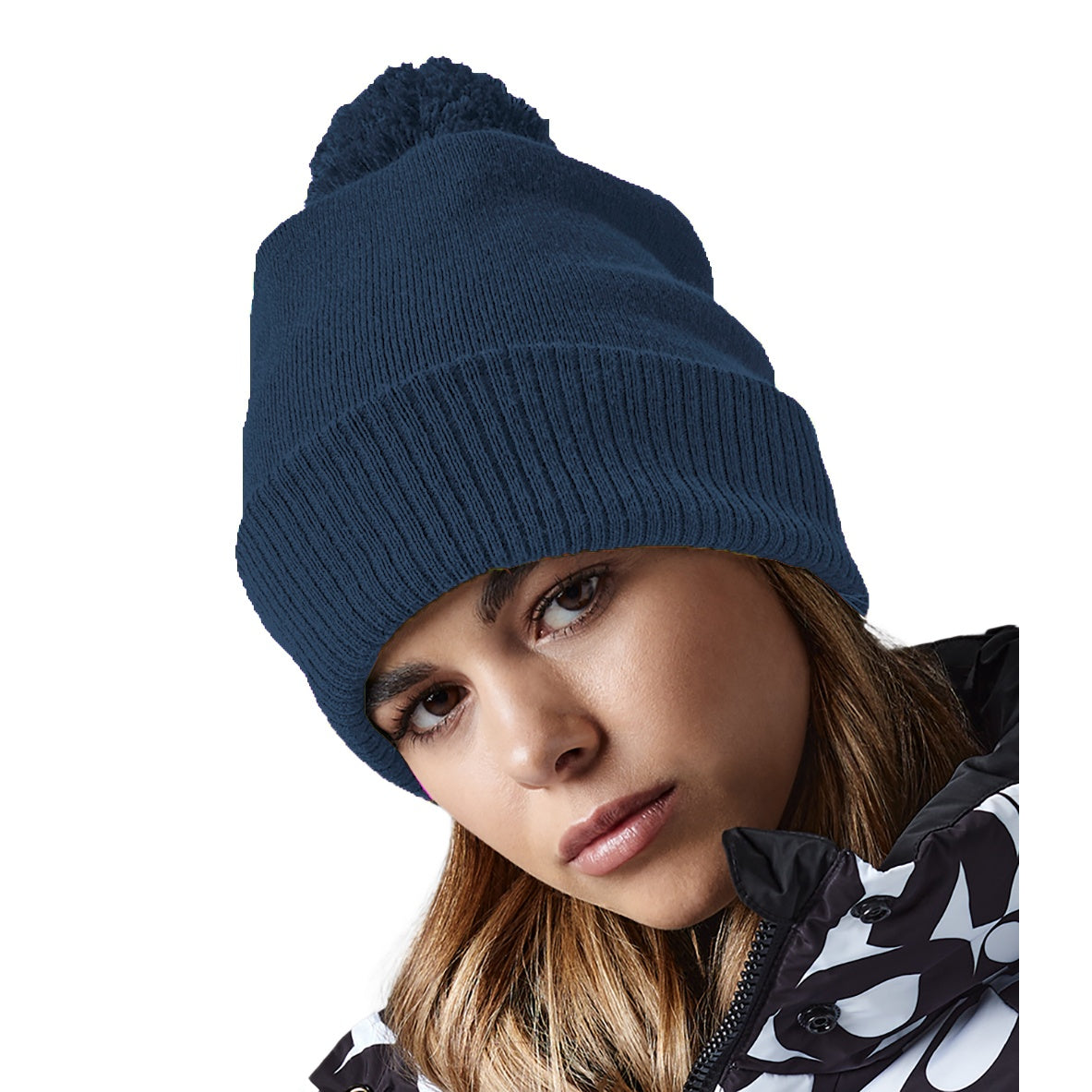 French Navy - Side - Beechfield Snowstar Thermal Beanie