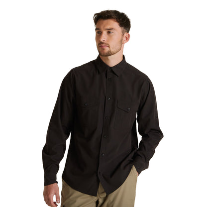 Black - Side - Craghoppers Mens Expert Kiwi Long-Sleeved Shirt