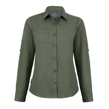 Cedar Green - Front - Craghoppers Womens-Ladies Expert Kiwi Long-Sleeved Shirt
