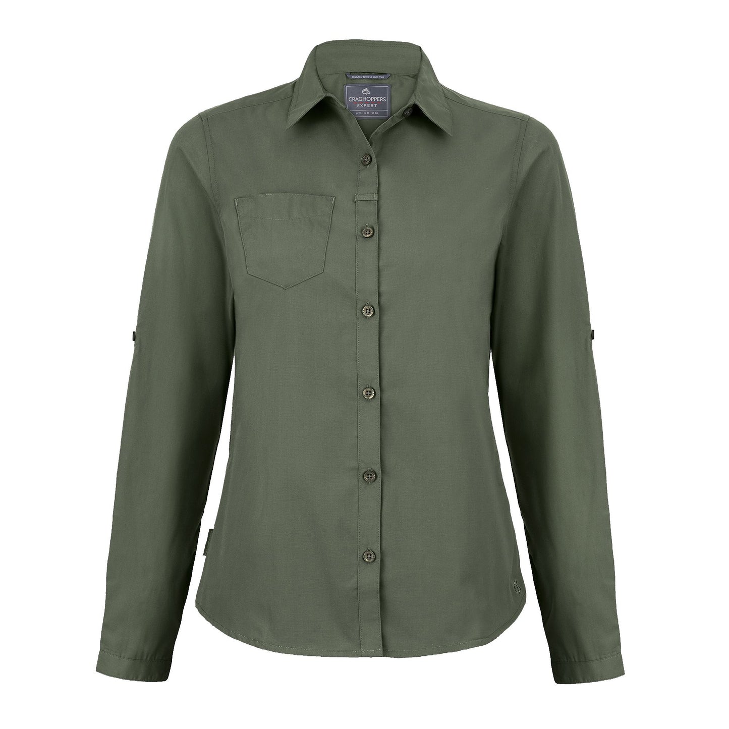 Cedar Green - Front - Craghoppers Womens-Ladies Expert Kiwi Long-Sleeved Shirt