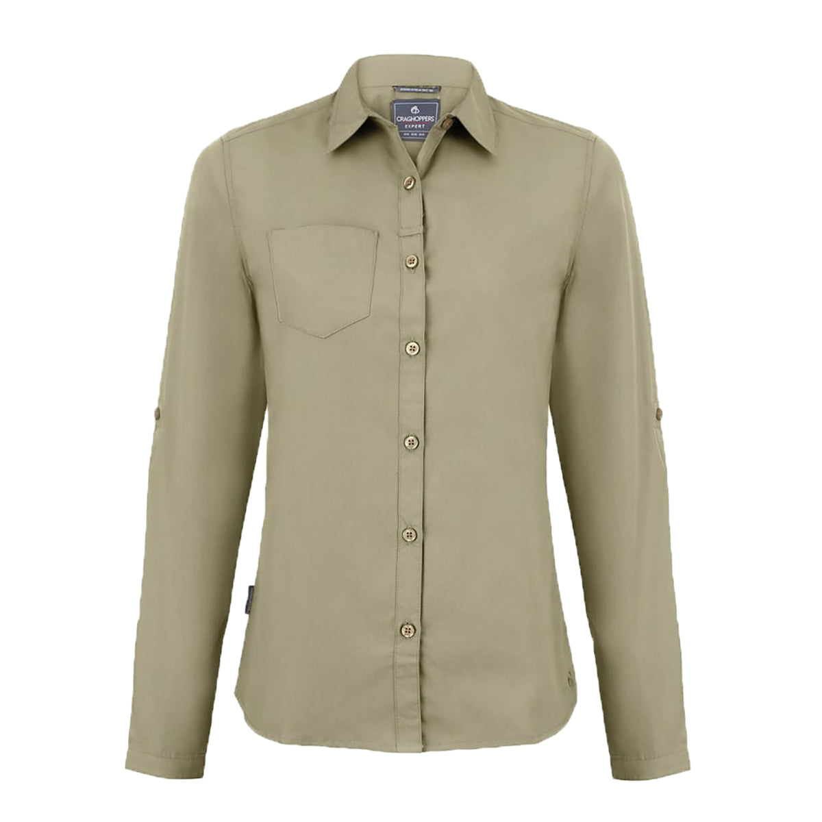 Pebble Brown - Front - Craghoppers Womens-Ladies Expert Kiwi Long-Sleeved Shirt