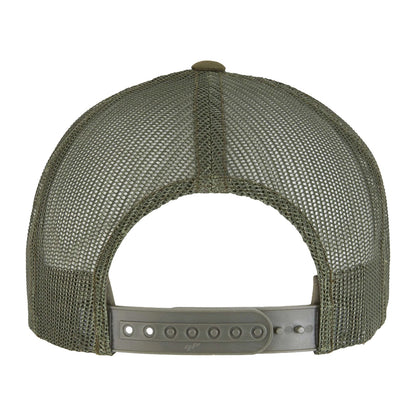 Moss Green-White-Olive Green - Back - Flexfit Unisex Adult Retro Coloured Trucker Cap