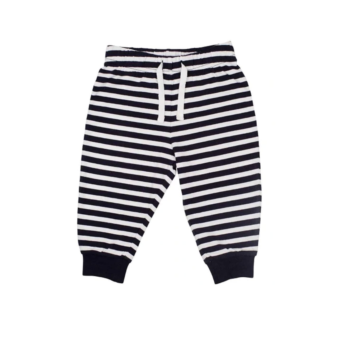 Navy-White Stripe - Front - Larkwood Baby Lounge Pants
