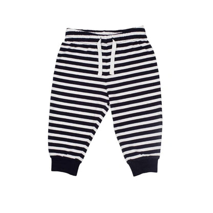 Navy-White Stripe - Front - Larkwood Baby Lounge Pants