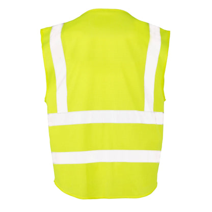 Fluorescent Yellow - Back - SAFE-GUARD by Result Unisex Adult Executive Mesh Safety Hi-Vis Vest