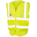 Fluorescent Yellow - Front - SAFE-GUARD by Result Unisex Adult Executive Mesh Safety Hi-Vis Vest