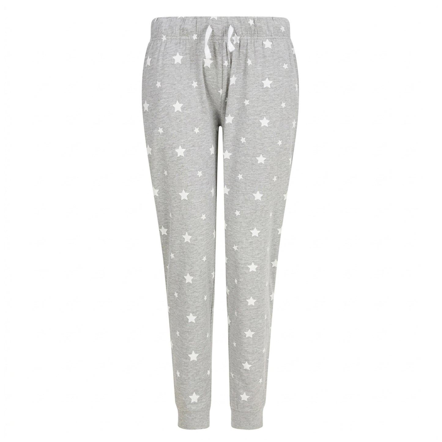 Heather Grey-White - Front - SF Womens-Ladies Stars Lounge Pants