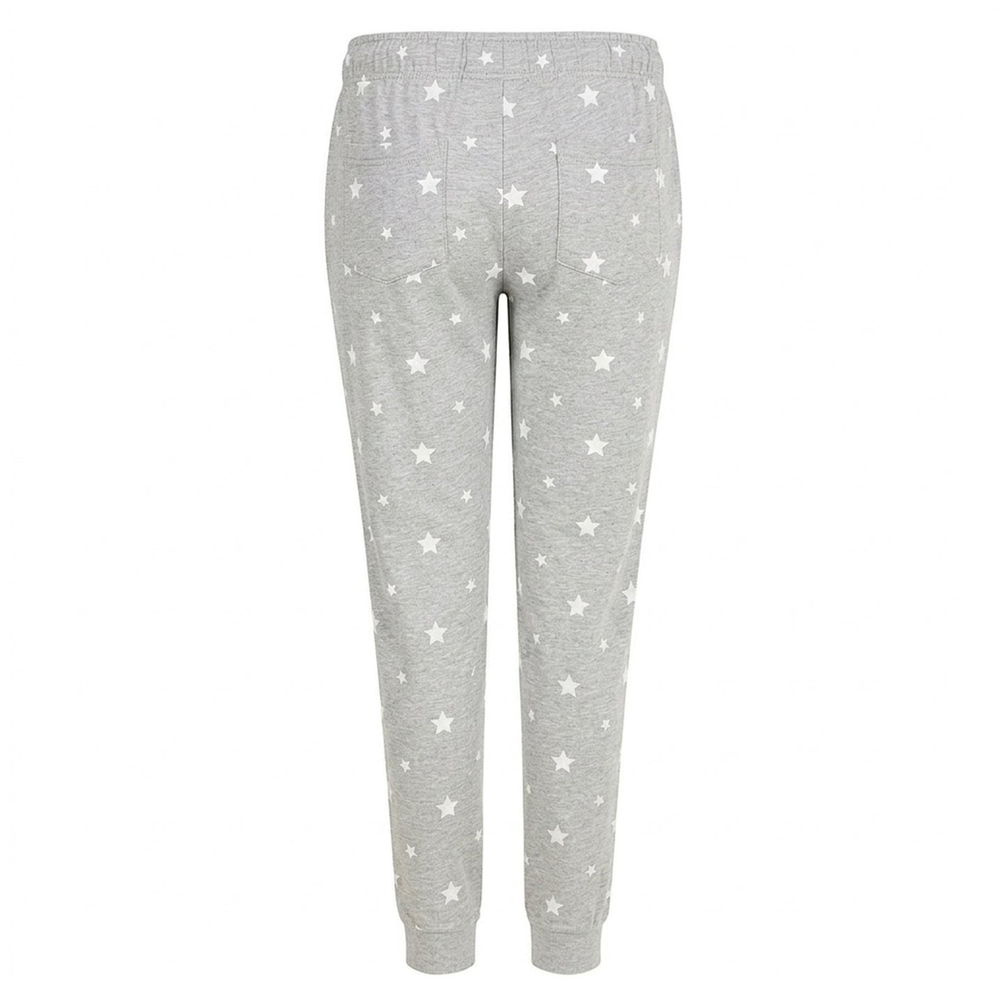 Heather Grey-White - Back - SF Womens-Ladies Stars Lounge Pants
