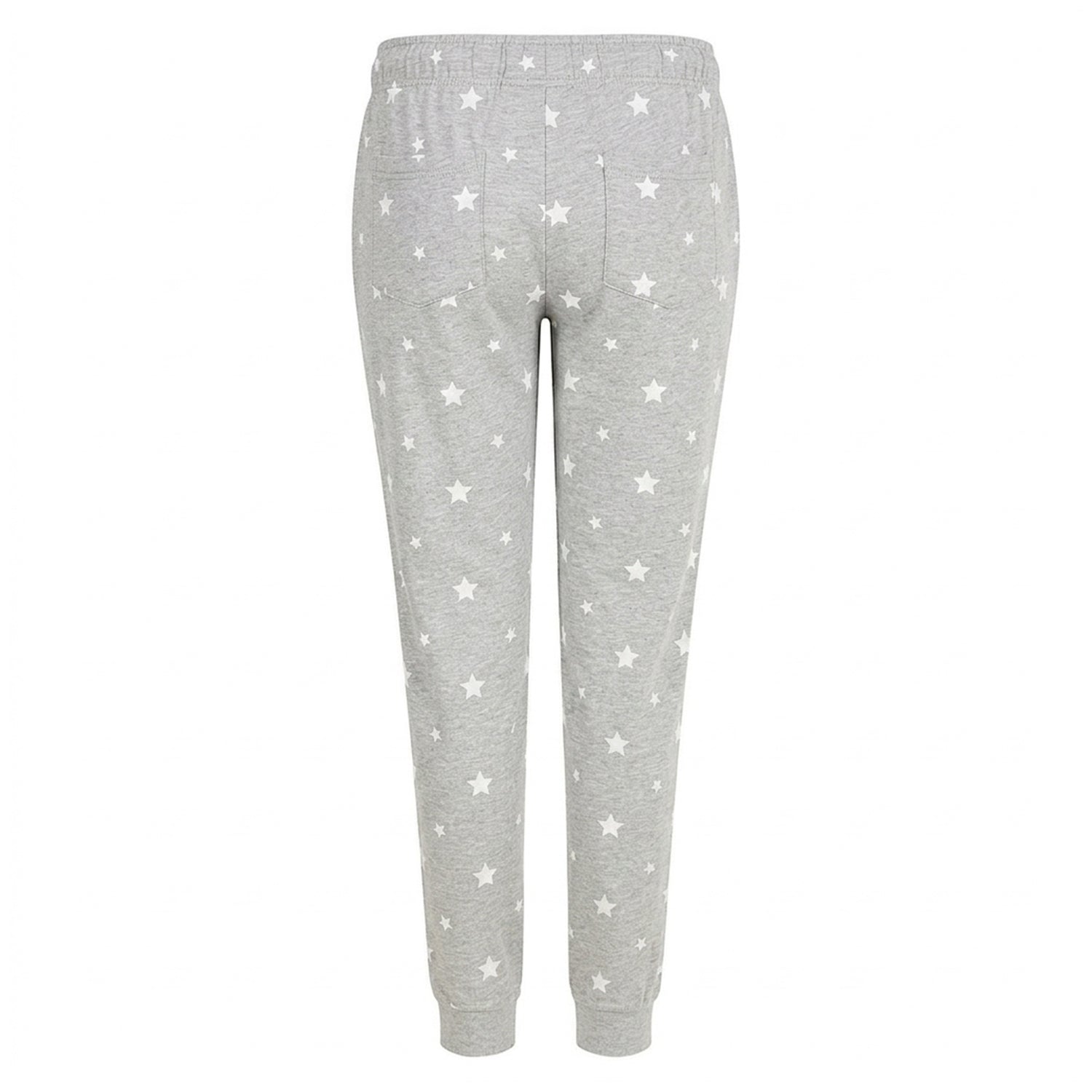 Heather Grey-White - Back - SF Womens-Ladies Stars Lounge Pants