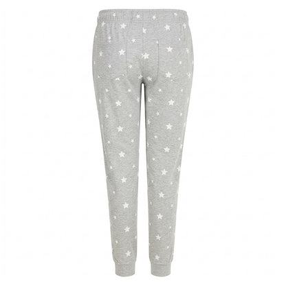 Heather Grey-White - Back - SF Womens-Ladies Stars Lounge Pants