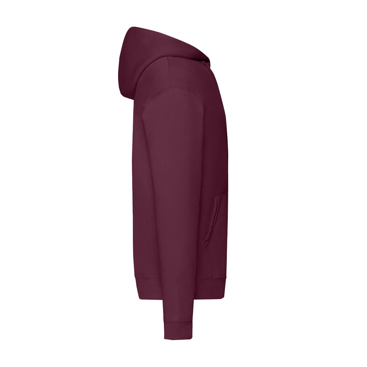Burgundy - Side - Fruit Of The Loom Mens Classic Zipped Hoodie