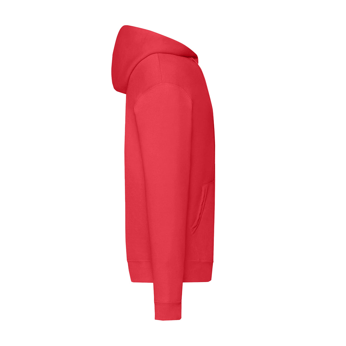 Red - Side - Fruit Of The Loom Mens Classic Zipped Hoodie