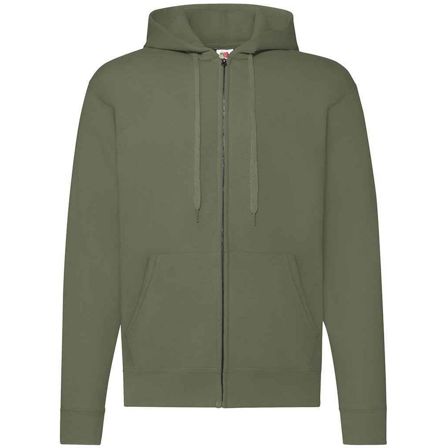 Classic Olive - Back - Fruit Of The Loom Mens Classic Zipped Hoodie