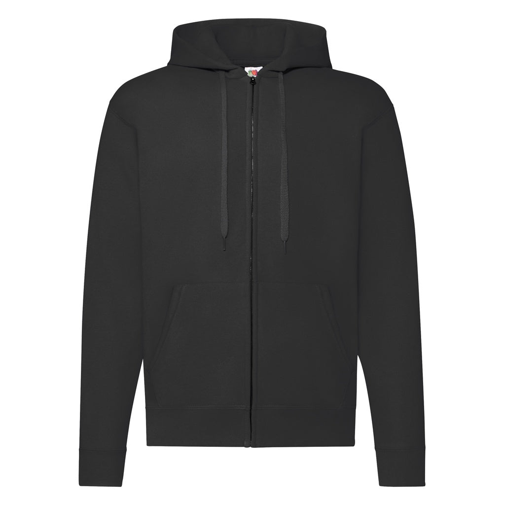 Black - Front - Fruit Of The Loom Mens Classic Zipped Hoodie