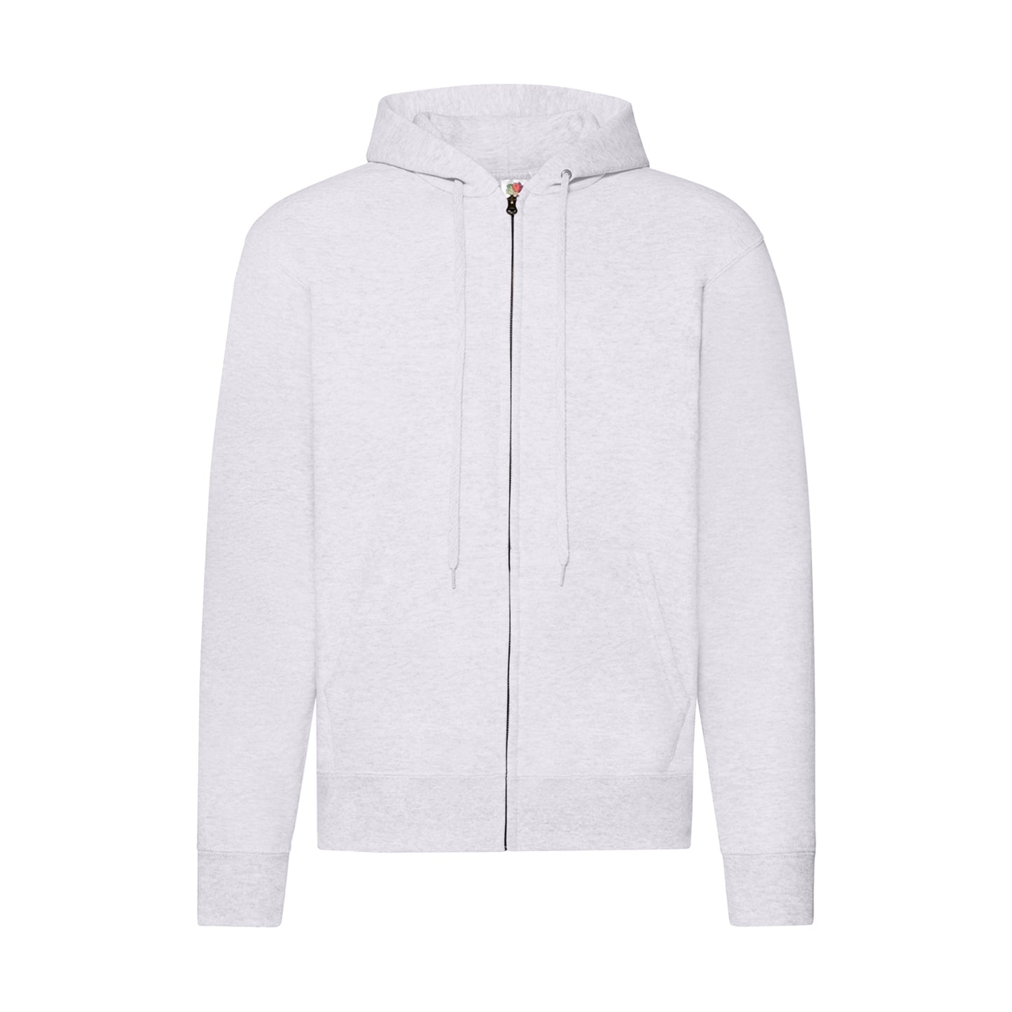 White - Front - Fruit Of The Loom Mens Classic Heather Zipped Hoodie
