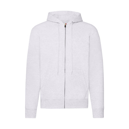 White - Front - Fruit Of The Loom Mens Classic Heather Zipped Hoodie