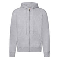 Heather Grey - Front - Fruit of the Loom Mens Classic Heather Zipped Hoodie