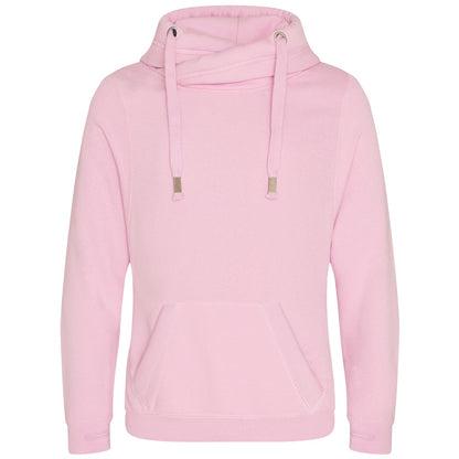 Baby Pink - Front - Awdis Unisex Adult Cross Neck Hoodie