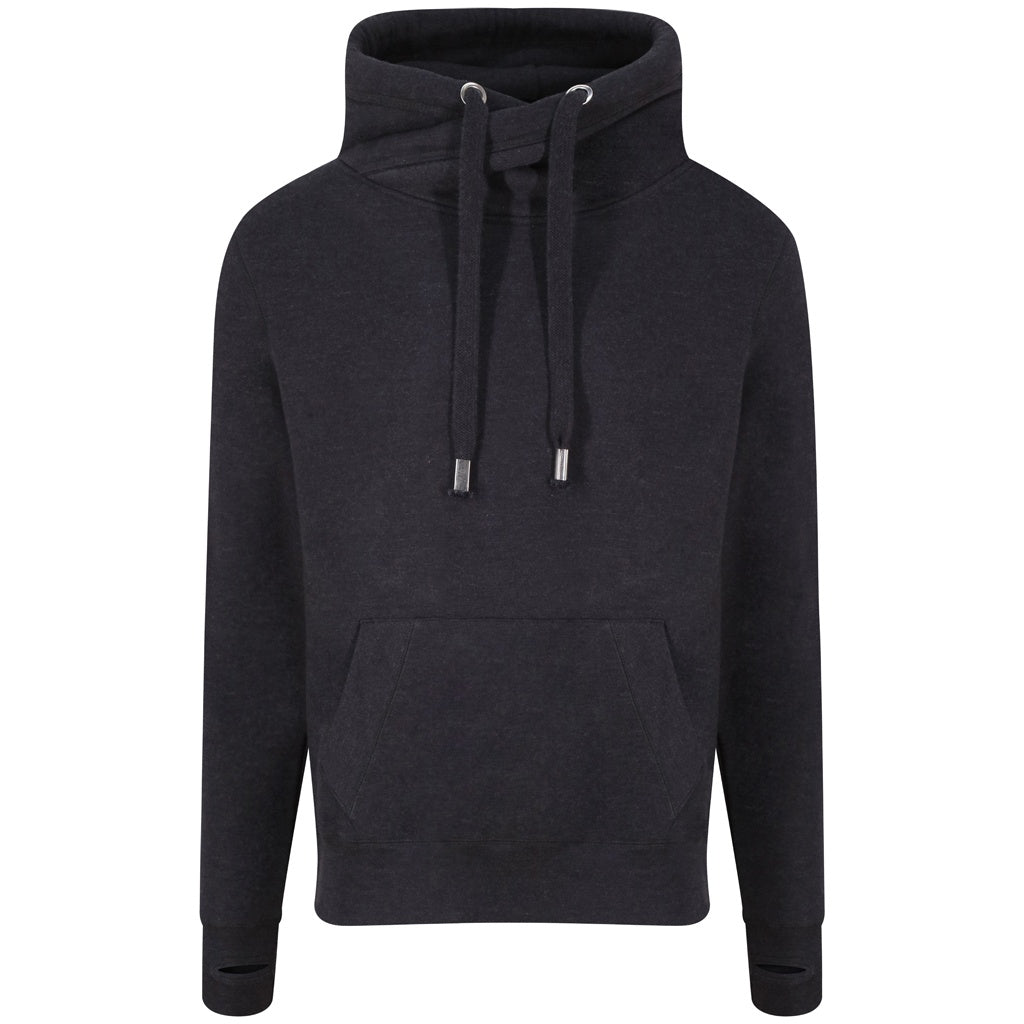 Black Smoke - Back - Awdis Unisex Adult Cross Neck Hoodie