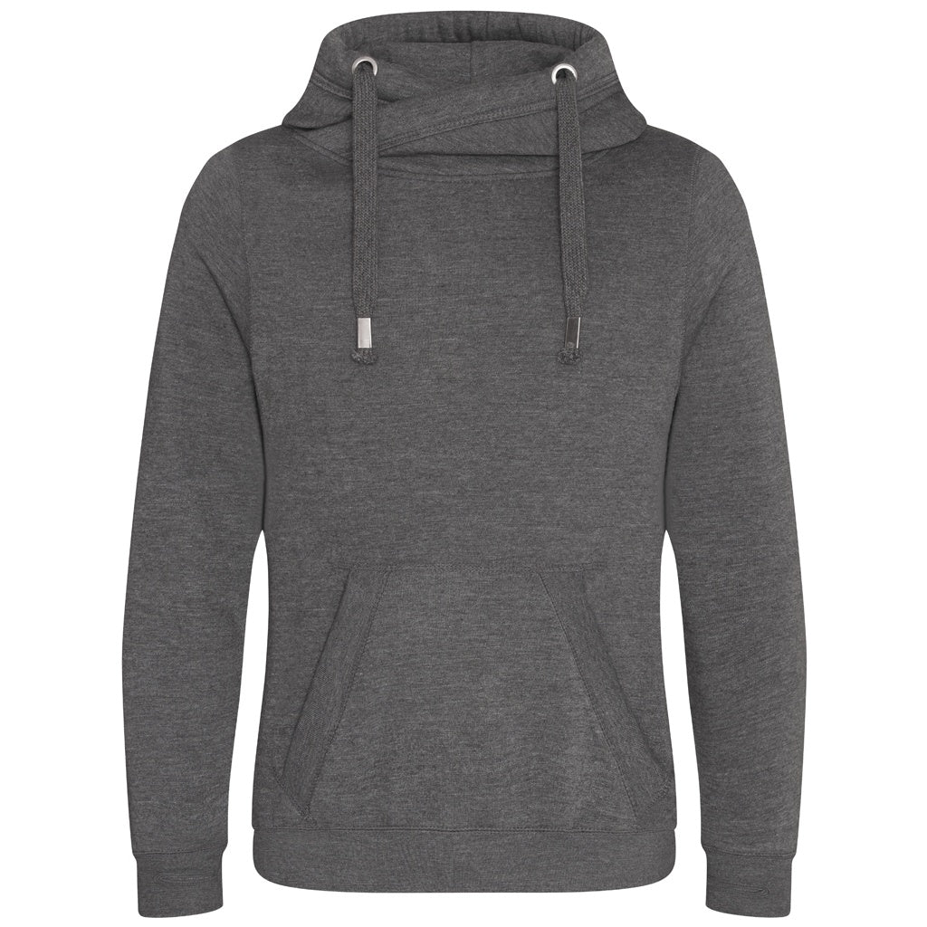 Charcoal - Back - Awdis Unisex Adult Cross Neck Hoodie