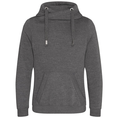 Charcoal - Back - Awdis Unisex Adult Cross Neck Hoodie