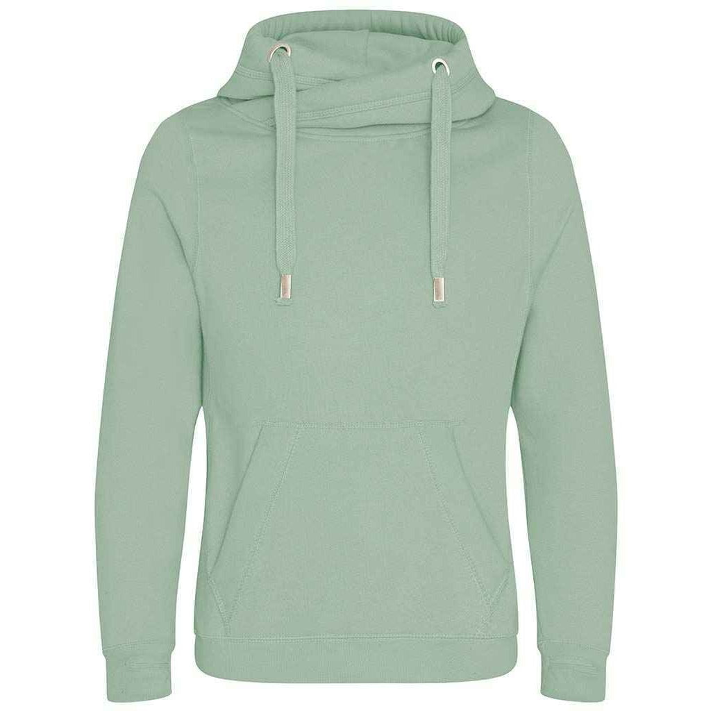 Dusty Green - Back - Awdis Unisex Adult Cross Neck Hoodie