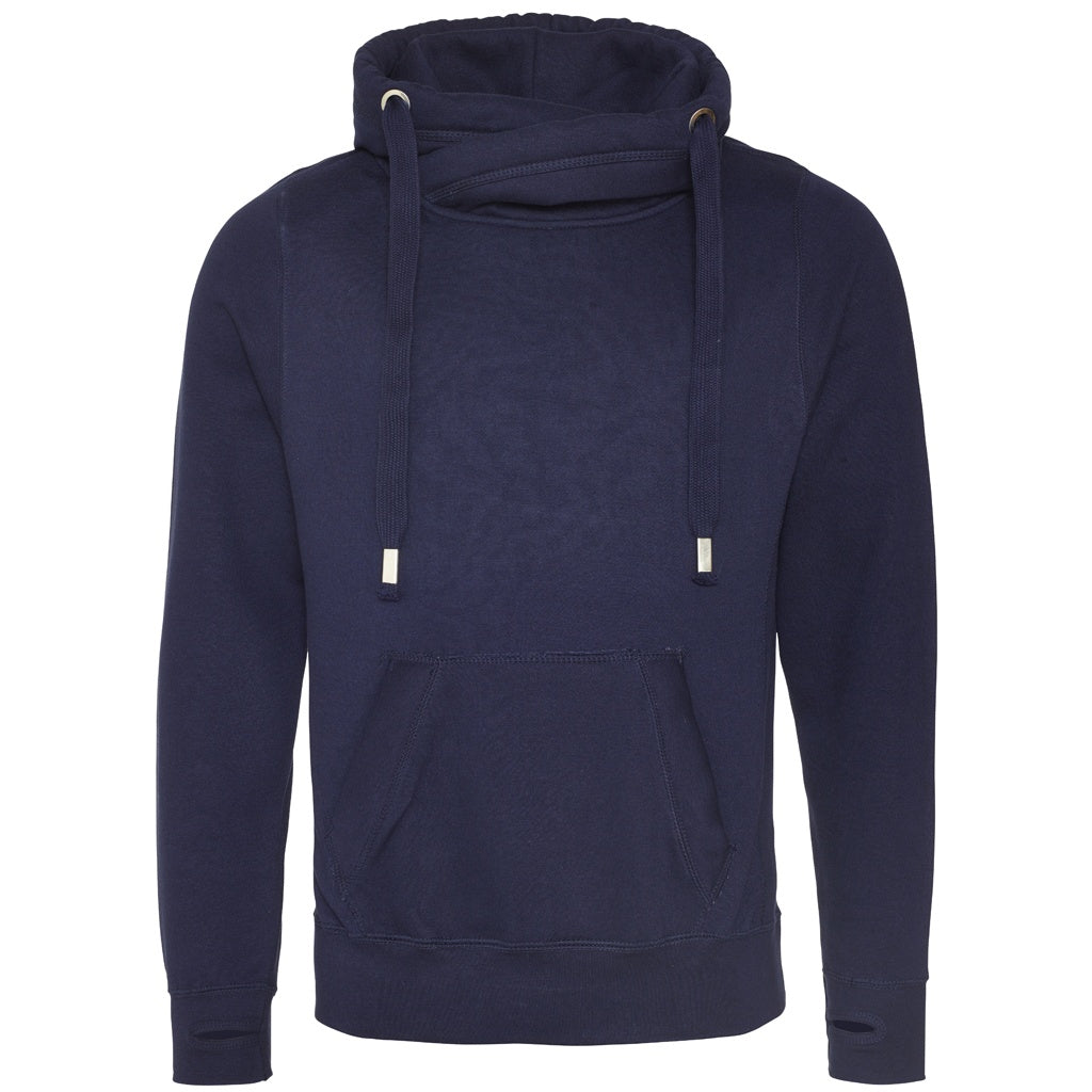 Oxford Navy - Front - Awdis Unisex Adult Cross Neck Hoodie