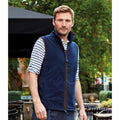 Navy-Brown - Back - Premier Mens Artisan Fleece Gilet