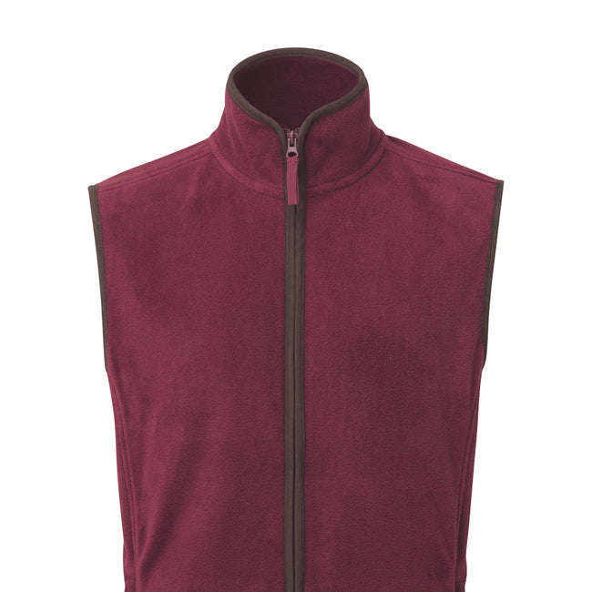 Burgundy-Brown - Back - Premier Mens Artisan Fleece Gilet