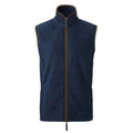 Navy-Brown - Front - Premier Mens Artisan Fleece Gilet