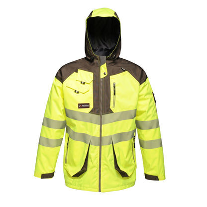 Yellow-Grey - Front - Tactical Threads Unisex Adult Hi-Vis Parka