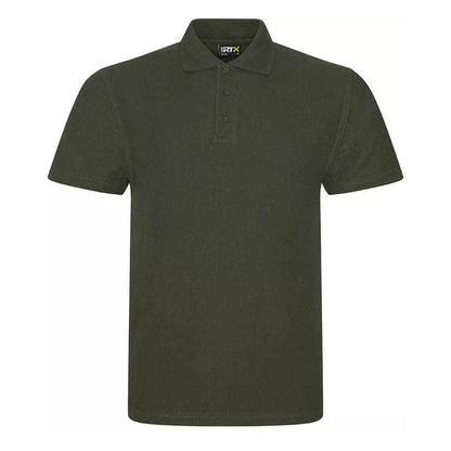 Khaki - Front - PRO RTX Unisex Adult Pique Polo Shirt