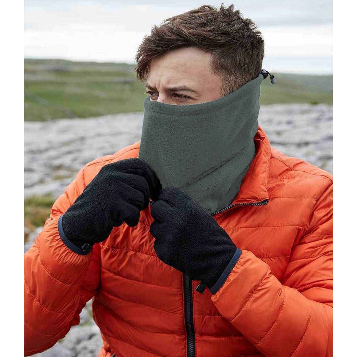 Steel Grey - Back - Beechfield Fleece Recycled Snood
