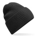 Charcoal - Front - Beechfield Cuffed Recycled Oversized Beanie