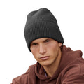 Charcoal - Back - Beechfield Cuffed Recycled Oversized Beanie